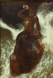 Triton, auf einer Muschel blasend